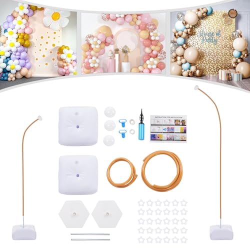 Luftballon Girlande Ballonbogen Set 1.5m + 2.5m Geburtstag, Hochzeit, Party Deko Wiederverwendbarer Luftballonstäbe Freie Biegung Ballonständer, mit Unabhängiger Wasserfüllbasis Luftballon Girlande Ballonbogen Set 1.5m + 2.5m Geburtstag, Hochzeit, Party Deko Wiederverwendbarer Luftballonstäbe Freie Biegung Ballonständer, mit Unabhängiger Wasserfüllbasis von TanjcXliu