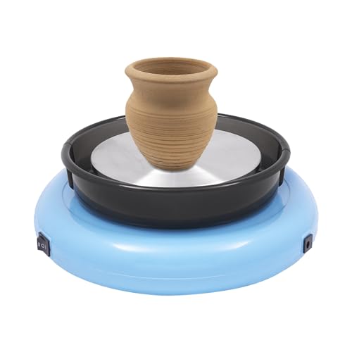Mini Töpferscheibe Tlektrisch 60W Töpferset für Kinder Drehteller-Durchmesser 15cm Drehscheibe Töpfern DIY Einstellbarer Geschwindigkeit für Zuhause, Beginners und Kinder Crafts Casting Gift von TanjcXliu
