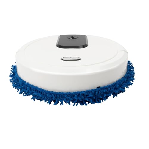 TanjcXliu Saugroboter USB-Aufladung Effiziente Reinigung Wischroboter, Mini Staub Wisch Roboter, Robot Vacuum Cleaner with Mop Automatische Vermeidung, Für Haushaltsfeinstaub und Tierhaare (weiß) von TanjcXliu