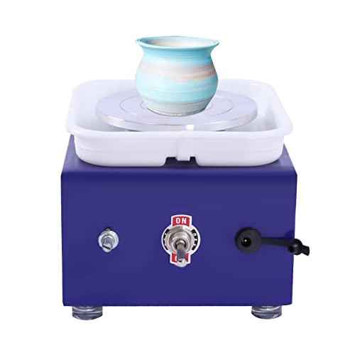 TanjcXliu Töpferscheibe Pottery Wheel Mini Pottery Studio Töpferset Töpfern Pottery Töpferei Mini Töpfermaschine 24W Aluminiumlegierung Drehteller 0-2000 U/min für DIY Keramik von TanjcXliu