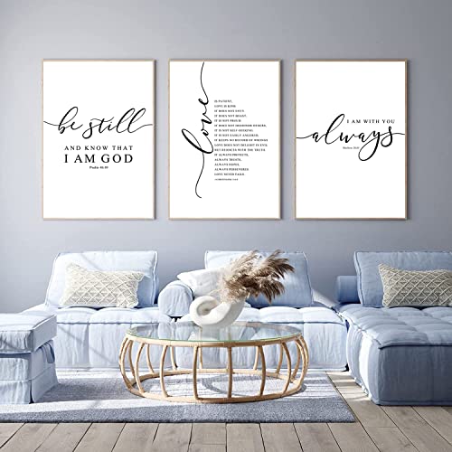 Bibelvers Wandkunst Dekor Schrift Leinwand Wandkunst Christliche Wandkunst Inspirierende Wandkunst Schrift Bibelvers Poster Christliche Bilder Gemälde für Wohnzimmer Schlafzimmer 40,6 x 61 cm von Tanmart