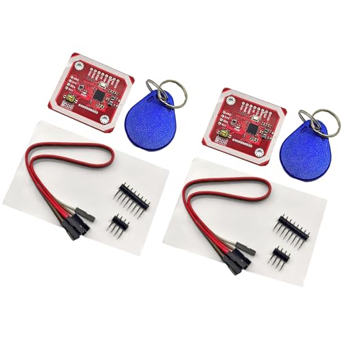 2 Stück PN532 NFC RFID V3 Modul Set – PN532 NFC Reader RFID Reader Kit mit NFC Karte, RFID Chip & RFID Karten, Kompatibel mit Arduino, Android Handy & Mikrocontroller 2 Stück PN532 NFC RFID V3 Modul Set – PN532 NFC Reader RFID Reader Kit mit NFC Karte, RFID Chip & RFID Karten, Kompatibel mit Arduino, Android Handy & Mikrocontroller von Tanmote