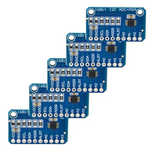ADS ADC 1115 Modul - (16-Bit) 4 Kanal Analog-Digital-Wandler für Arduino & Raspberry Pi - Entwicklungsplatinenmodul (5 Stück) von Tanmote