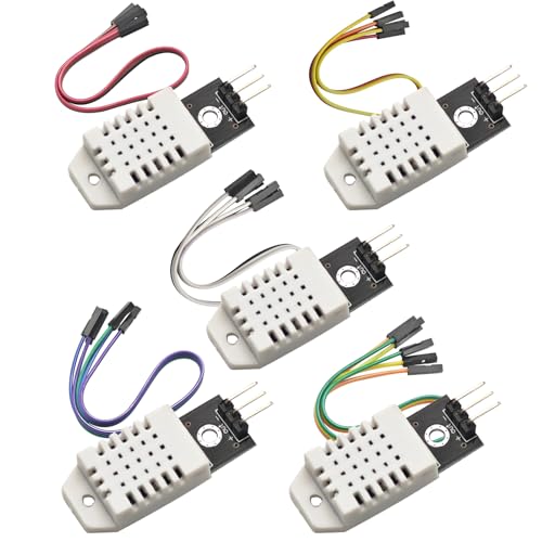 Präzise Temperatur & Luftfeuchtigkeitssensoren für Arduino Raspberry Pi - DHT/2302 Temperatursensor-22 Modul mit Platine und Kabel (5 Stück) von Tanmote