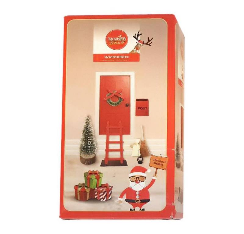 Tanner Weihnachtsfigur Wichteltüre 18 x 9 cm mit Zubehör, Weihnachtsdekoration von Tanner