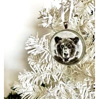 Bär Ornament, Weihnachtsdekor, Weihnachtsgeschenk, Weihnachten, Waldtier Rustikale Natur Thema, Wildtiere, Grizzly von TannerGlass