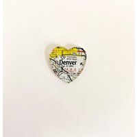 Denver Vintage Karte Magnet. Herz Shaped, Magnet, Geschenke, Einzigartiges Kerl Geschenk, Colorado Mile High City, Co Souvenir von TannerGlass