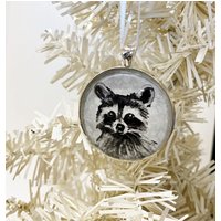 Waschbär Ornament, Weihnachtsgeschenk, Weihnachten, Waldtier Rustikale Natur Thema, Wildtier von TannerGlass