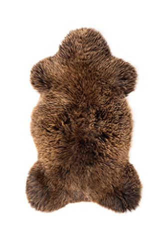Tannery Sheepskin Echtes Schafsfell Teppich 100% natürliche braun weich warm Wolle natürliche Bereich Teppiche (90cm/50cm), SK004 von Tannery Sheepskin