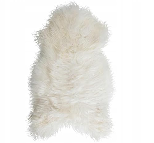 Tannery Sheepskin Schaffell Natürliche weiße isländische Teppiche, Amazing Schaffell, Schafsleder, Schafsleder Bereich, Teppiche, Teppich, Teppiche Lange Wolle (100cm/55cm) von Tannery Sheepskin