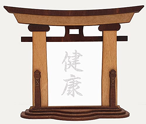 Tanno Design® Japan Torii Tor Hisa - mit Kanji 18 Gesundheit - Japanisches Standbild Natur/birnbaum von Tanno Design