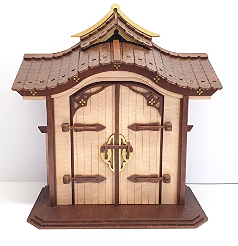 Tanno Design edler japanischer Schrein, Tempel, Eingangstor, 24 cm x 30 cm birnbaum/nussbraun Material Holz von Tanno Design