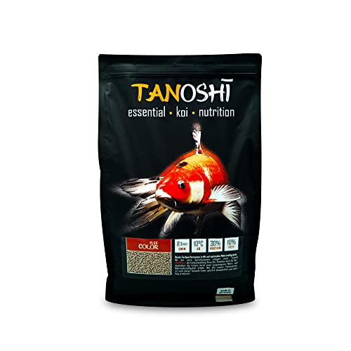 Tanoshi Koifutter - Color Plus 5 kg 3mm | Schwimmendes Allein-Koifutter für Intensive Farbentwicklung mit Spirulina… von Tanoshi