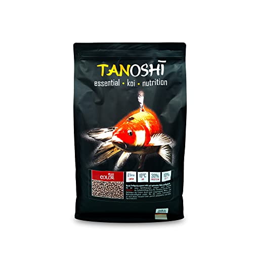 Tanoshi Koifutter - Color Plus - 6mm 5 kg | Schwimmendes Hauptfutter für Intensive Farbentwicklung Dank Spirulina mit natürlichem Astaxanthin | ab 10°C von Tanoshi