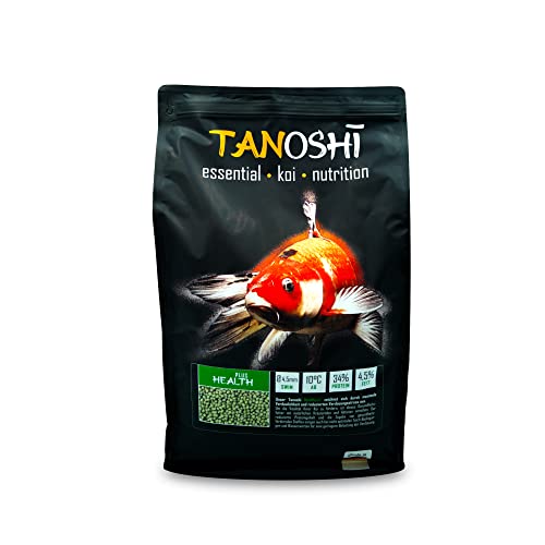 Tanoshi Koifutter - Health Plus - 4,5mm 5 kg | Schwimmendes Gesundheitsfutter für Koi | maximale Verdaulichkeit und wenig Verdauungsstress | mit Kräuterölen und Aktivton | ab 10°C von Tanoshi