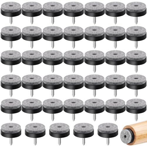 Fanstic 56Pcs Black Round Felt Pads Assortment Kit, 1.5In 1.1In 1In 0.8In Screw-on Sliders Floor Protector for Furniture Chair Table Leg (24mm) von Tanstic