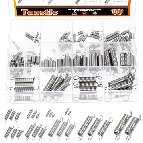 Tanstic 100Pcs 25 Sizes Extension Spring Assortment Kit Extension Spring Assorted Size Small Springs Stainless Steel Extension Spring for Home Repairs and DIY Tanstic 100Pcs 25 Sizes Extension Spring Assortment Kit Extension Spring Assorted Size Small Springs Stainless Steel Extension Spring for Home Repairs and DIY von Tanstic