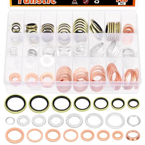 Tanstic 143Pcs Oil Drain Plug with Crush Washer Gasket Seal Kit, Including 10Pcs Oil Drain Plugs, 46Pcs Metric Aluminum Oil Plug Washers and 46Pcs Metric Copper Oil Plug Washers Tanstic 143Pcs Oil Drain Plug with Crush Washer Gasket Seal Kit, Including 10Pcs Oil Drain Plugs, 46Pcs Metric Aluminum Oil Plug Washers and 46Pcs Metric Copper Oil Plug Washers von Tanstic