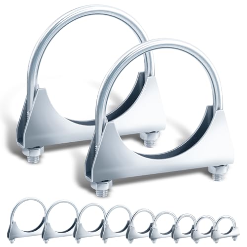 Tanstic 2Pcs 3“ U-Bolzen Klemme Auspuff U-Klemme Schalldämpfer U-Bolzen Auspuffschellen Heavy Duty U-Bolzen Klemmen für Schalldämpfer, Rohr von Tanstic