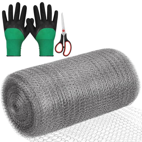 Tanstic 5” X 50 Ft Stainless Steel Wire Mesh, Wire Mesh Hole Fill Fabric Mesh Gap Blocker, Double Layer Metal Mesh Roll with Glove and Scissor for Garden House and DIY von Tanstic