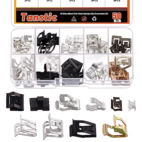Tanstic 50Pcs 10 Sizes Metal Trim Panel Spring Clip Kit, including 1# 2# 3# 4# 5# 6# 7# 8# 9# 10# Metal Retainer Clips Automotive Car Interior Trim Clips Moulding Fastener Compatible with Audi VW Tanstic 50Pcs 10 Sizes Metal Trim Panel Spring Clip Kit, including 1# 2# 3# 4# 5# 6# 7# 8# 9# 10# Metal Retainer Clips Automotive Car Interior Trim Clips Moulding Fastener Compatible with Audi VW von Tanstic