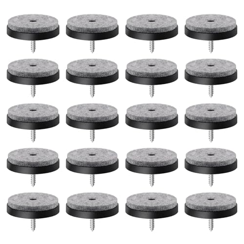 Tanstic 56Pcs Black Round Felt Pads Assortment Kit, 1.5In 1.1In 1In 0.8In Screw-on Sliders Floor Protector for Furniture Chair Table Leg (38mm) von Tanstic