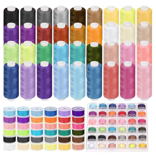Tanstic 72Pcs Nähset, 36 Farben Polyester Nähfäden 400 Yards pro Spule, Vorgewundene Bobbins im gleichen Farbton mit Case für Nähmaschine, Handnäherei Tanstic 72Pcs Nähset, 36 Farben Polyester Nähfäden 400 Yards pro Spule, Vorgewundene Bobbins im gleichen Farbton mit Case für Nähmaschine, Handnäherei von Tanstic