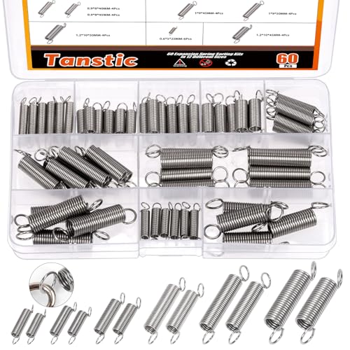 Tanstic Extension Spring Assortment Kit Different Sizes Stainless Steel Extension Springs for Repair (60) von Tanstic