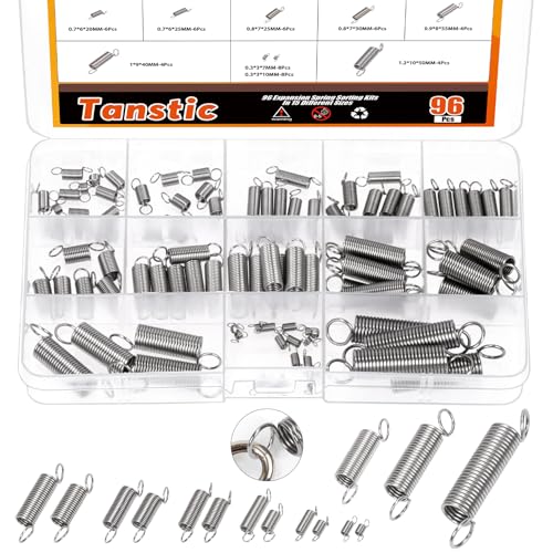 Tanstic Extension Spring Assortment Kit Different Sizes Stainless Steel Extension Springs for Repair (96) von Tanstic
