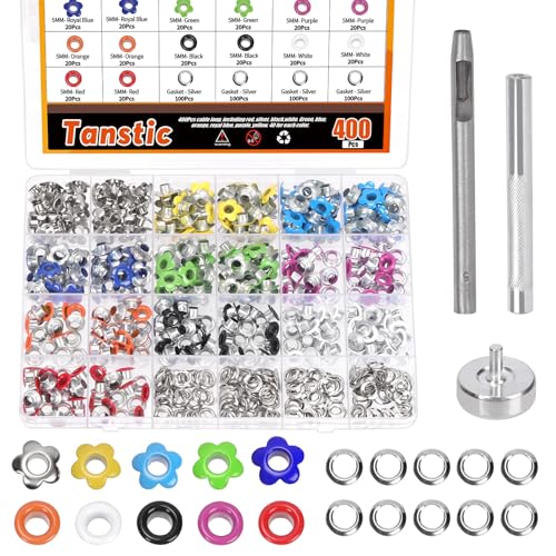 Tanstic Mixed Colors Round Eyelet Round Shape Metal Eyelets Metal Eyelets Grommets for DIY Craft Making von Tanstic