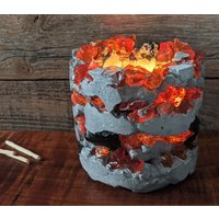 Halloween Glas Und Grau Beton Teelicht Kerzenhalter von TantalusShop