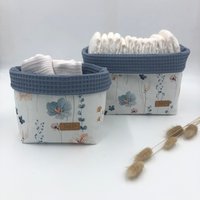 Utensilo Bergblumen Mit Waffelpiqué Rauchblau von TanteFi