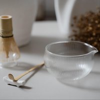 Matcha Schale Glas Geriffelt Große Teeschale Zur Zubereitung Von 300Ml von TanteFine