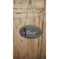 Schild Filz ... Maritim Meer Macht Glücklich Leuchtturm von TantePe