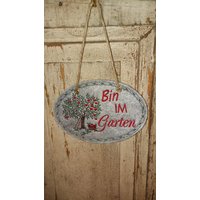 Schild Filz ...bin Im Garten Mit Apfelbaum Schild Filz ...bin Im Garten Mit Apfelbaum von TantePe