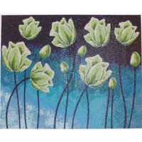Blumen in Blau Tief - Diamant Malerei Große Fertige Wand-Dekor Stickerei Fertiggestelltes Kreuzstich Strass Handarbeit Moderne Kunst Mosaik von Tanuli