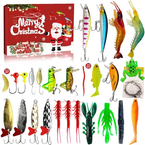 Adventskalender 2024 Angelköder-Set, Adventskalender für Angelköder 2024, 24 Tage Countdown Weihnachten mit einzigartigem Angelzubehör für Herren Adventskalender 2024 Angelköder-Set, Adventskalender für Angelköder 2024, 24 Tage Countdown Weihnachten mit einzigartigem Angelzubehör für Herren von Tanxemery