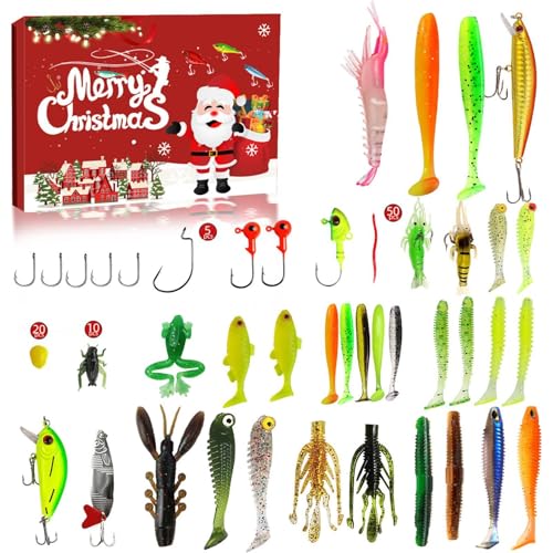 Adventskalender 2024 Angelköder-Set, Adventskalender für Angelköder 2024, 24 Tage Countdown Weihnachten mit einzigartigem Angelzubehör für Herren Adventskalender 2024 Angelköder-Set, Adventskalender für Angelköder 2024, 24 Tage Countdown Weihnachten mit einzigartigem Angelzubehör für Herren von Tanxemery