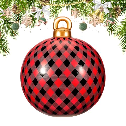 Aufblasbare Weihnachtsornamente, aufblasbare Weihnachtskugeln, große wasserdichte Bälle von 24 Zoll – aufblasbare Ornamente für den Außenbereich, aufblasbare Ornamente, große glänzende Kugeln Aufblasbare Weihnachtsornamente, aufblasbare Weihnachtskugeln, große wasserdichte Bälle von 24 Zoll – aufblasbare Ornamente für den Außenbereich, aufblasbare Ornamente, große glänzende Kugeln von Tanxemery