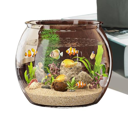 Avarium für runde Fische, Büro, Zylinder, transparent, Betta Fish Aquarien, moderner Wassertierbehälter für Zierfische, Tisch zu Hause oder im Büro Avarium für runde Fische, Büro, Zylinder, transparent, Betta Fish Aquarien, moderner Wassertierbehälter für Zierfische, Tisch zu Hause oder im Büro von Tanxemery