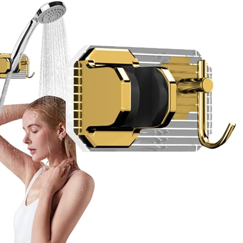 Duschkopfhalter, Wandhalterung, Duschkopfhalter, verstellbar, aus Acryl, mit Haken, starker selbstklebender Duschkopf-Wandhalterung, für Badezimmer und Zuhause Duschkopfhalter, Wandhalterung, Duschkopfhalter, verstellbar, aus Acryl, mit Haken, starker selbstklebender Duschkopf-Wandhalterung, für Badezimmer und Zuhause von Tanxemery