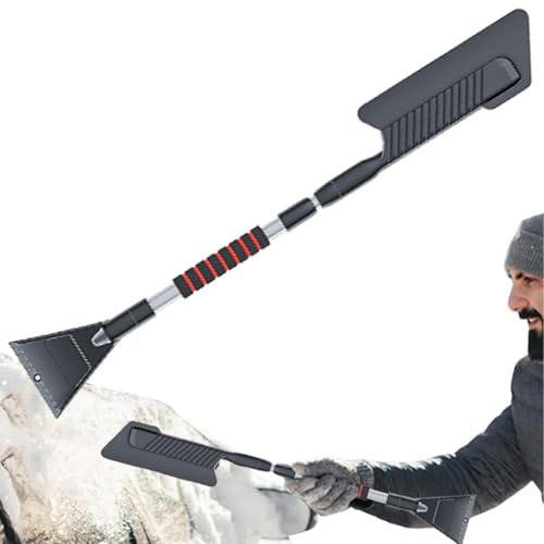 Eiskratzer für Auto, Schneeschaufel für Auto – multifunktionale Schneeschaufel | Schneeschaufel mit einziehbarem Griff, tragbare Schneeschaufel für Auffahrt, Auto, Haus, Garage von Tanxemery