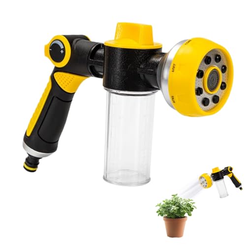 Gartenschlauchdüse - Gartenschlauch Duschkopf Mit Seifenspender Flasche | Verstellbare Reinigungswerkzeuge für Terrasse Rasen Einfahrt Outdoor Haustiere Duschen von Tanxemery