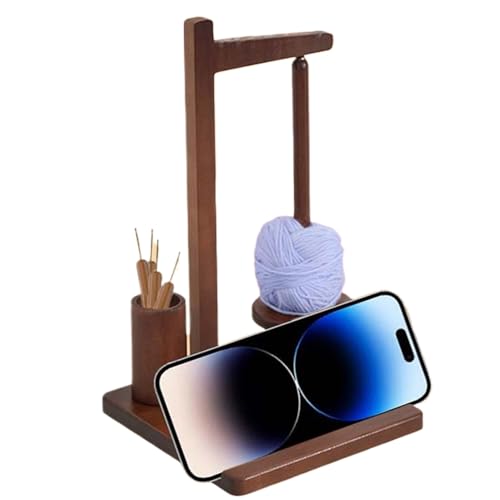 Häkelgarn Halter, Holz Garnspulen Halter Mit Wickelhilfe, Magnetisches Zubehör Mit Seitenorganizer Für Unterwegs Zuhause Erwachsene Frauen Anfänger Handarbeit von Tanxemery