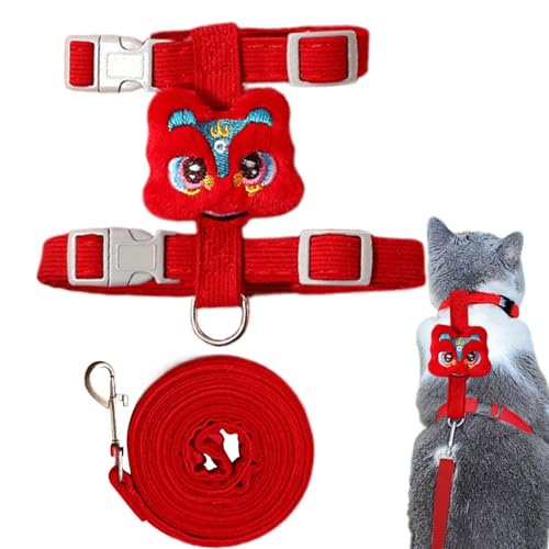 Hundewestengeschirr, Katzengeschirr | Auslaufsicheres weiches Brustgeschirr für Kätzchen | Verstellbares Geschirr und Brustleinen für Katzen, Outdoor-Kleidung für Tiere von Tanxemery