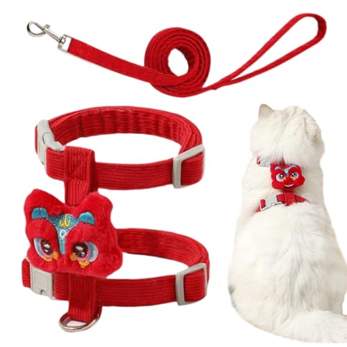 Katzenleinen, Hundegeschirr, weiches Brustgeschirr für Kätzchen – Geschirr und verstellbare Brustleinen für Katzen, Outdoor-Kleidung für Haustiere von Tanxemery