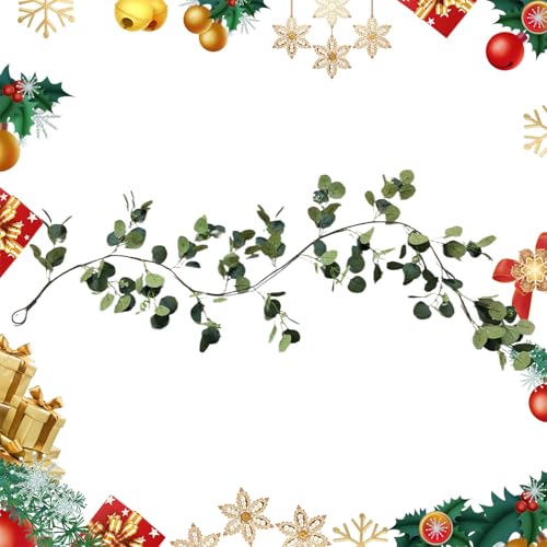 Künstliche Eukalyptus-Girlande, grün, dekorativ, 1,8 m – LED-Leuchten für Treppen innen und außen | Dekoration für Innen und Außen Künstliche Eukalyptus-Girlande, grün, dekorativ, 1,8 m – LED-Leuchten für Treppen innen und außen | Dekoration für Innen und Außen von Tanxemery