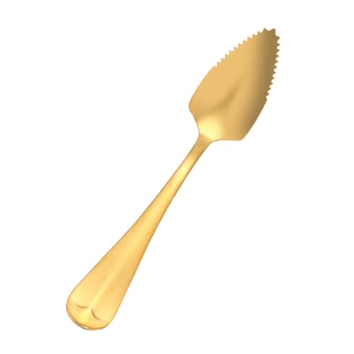 Löffel aus Edelstahl, Grapefruit-Löffel mit Edelstahlgewicht, gezackter Löffel mit langem Griff | modisches Küchenwerkzeug für Kiwi, Dessert, Ar von Tanxemery
