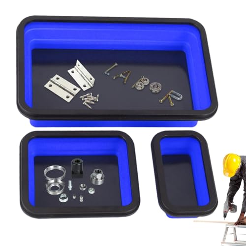 Magnetische Schraubenhalterplatte, magnetisch, klappbar, magnetische Tabletts in 3 verschiedenen Größen für mechanisches Set, magnetisch für Schrauben, magnetische Werkzeugtablettmuttern, kleines M von Tanxemery