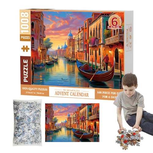 Puzzle Adventskalender 2024, Weihnachtskalender Puzzles - 1008 Teile 6 Tage Lustige Urlaubspuzzles Kalender Countdown Kalender Weihnachten Puzzle für als Dekoration von No Puzzle Adventskalender 2024, Weihnachtskalender Puzzles - 1008 Teile 6 Tage Lustige Urlaubspuzzles Kalender Countdown Kalender Weihnachten Puzzle für als Dekoration von No von Tanxemery
